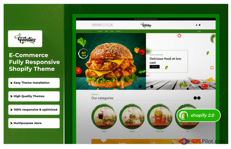 Foodiesfy - FastFood Responsive Shopify 2.0 Theme