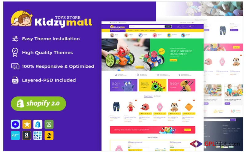 KidzyMall - Kids, Toys and Games Theme for Shopify 2.0 Website stores