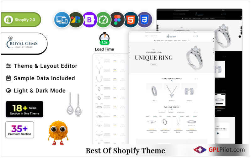 Royal Gems - Jewelry and Luxurious Multipurpose Sections Shopify 2.0 Theme