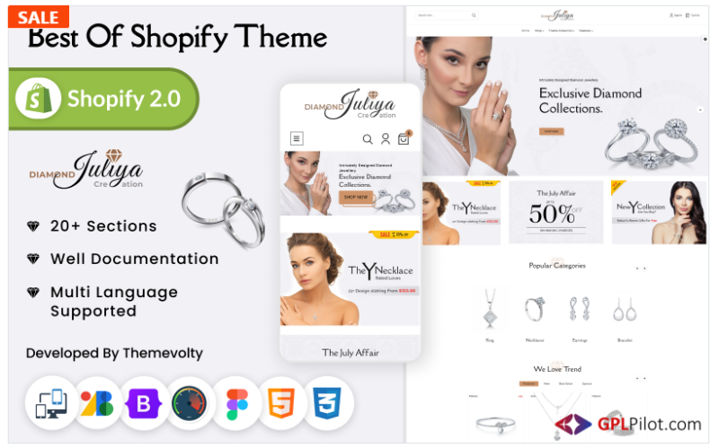 Juliya Mega Jewellery–Jewelry Watch–Accessories Shopify 2.0 Premium Responsive Theme