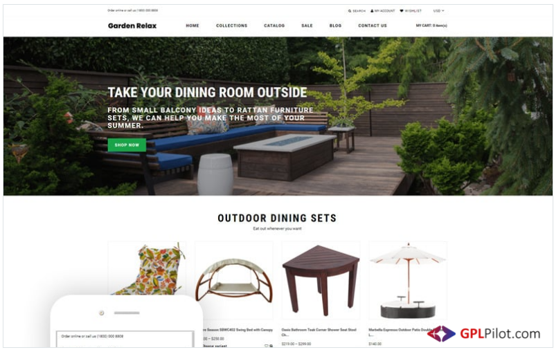 Garden Relax - Furniture Ready-To-Use Clean Shopify Theme