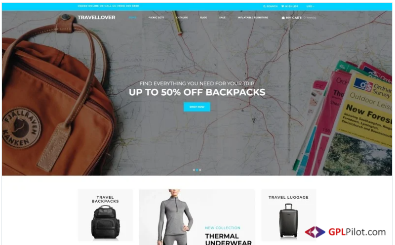 TravelLover - Travel Equipment Store Shopify Theme