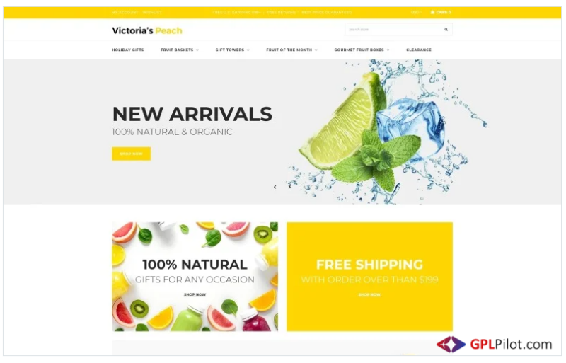 Victoria's Peach - Fruit Gifts Shopify Theme