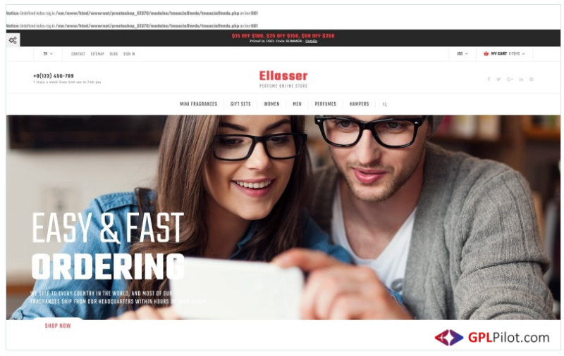 Ellasser - Perfume Online Store PrestaShop Theme