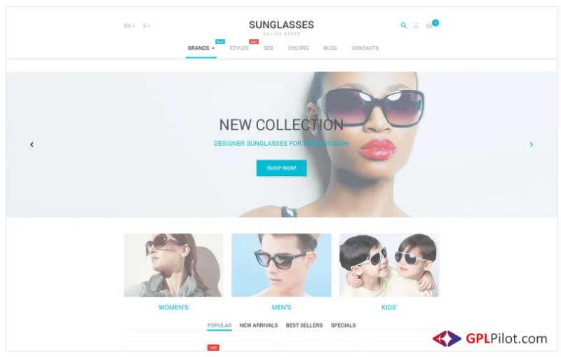 Sunglasses PrestaShop Theme