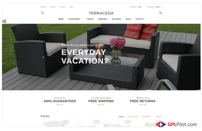 Terraceda - Outdoor Furniture PrestaShop Theme