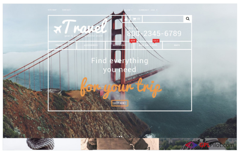 Travel Gear Store PrestaShop Theme