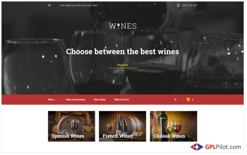 Wines PrestaShop Theme