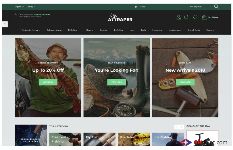 Attraper - Fishing eCommerce Bootstrap Template PrestaShop Theme 1 Attraper - Fishing eCommerce Bootstrap Template PrestaShop Theme
