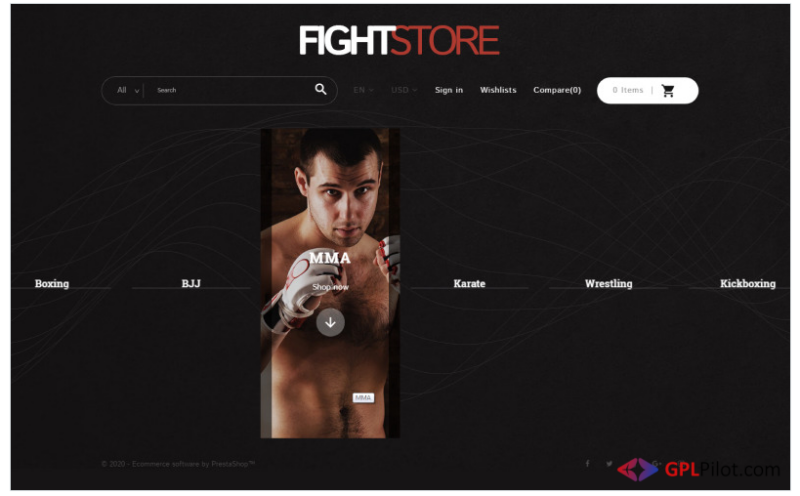 Fight Store - Sports Equipment and Apparel for Martial Arts PrestaShop Theme