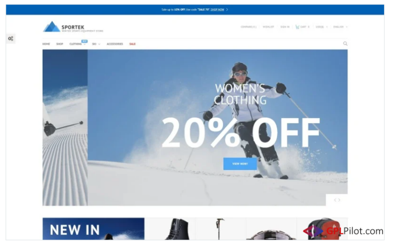 Sportek - Winter Sports Equipment Store PrestaShop Theme