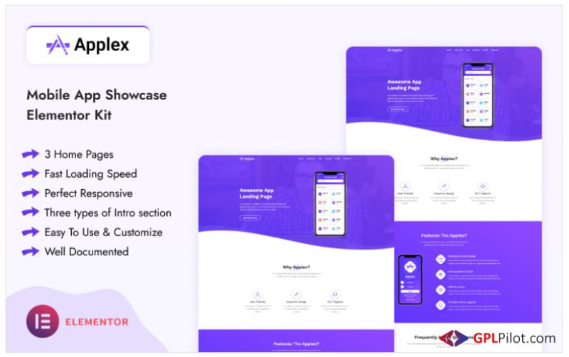 Applex - Mobile App Showcase Elementor Kit