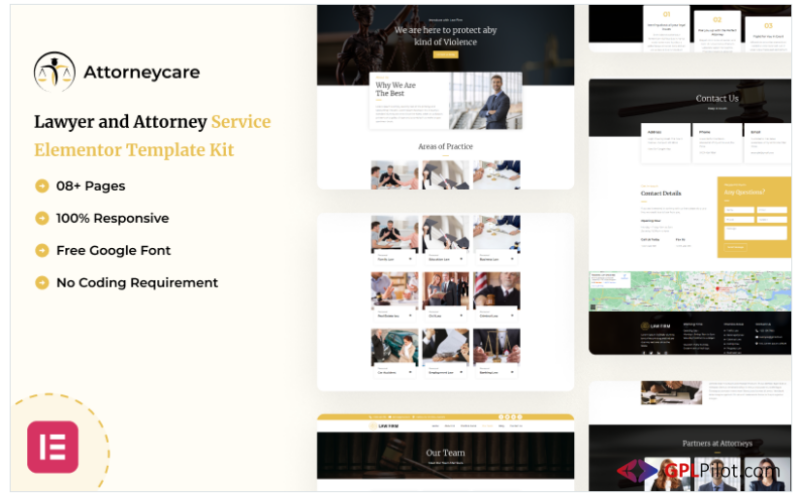 Attorneycare - Attorney Practices and Legal Services Elementor Kit