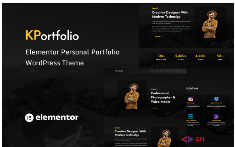 KPortfolio - Personal Portfolio WordPress Theme