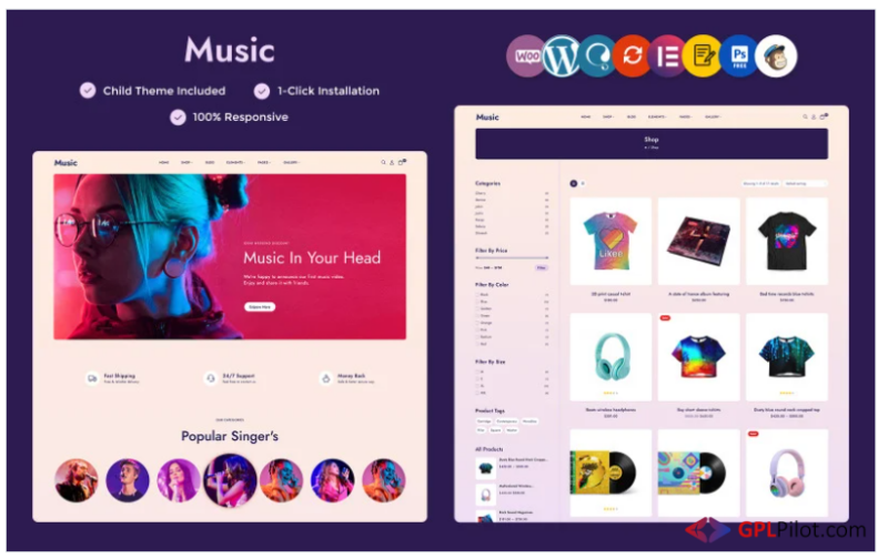 Music - Music Store, Musical Instruments, and Accessories Multipurpose WooCommerce Elementor Theme