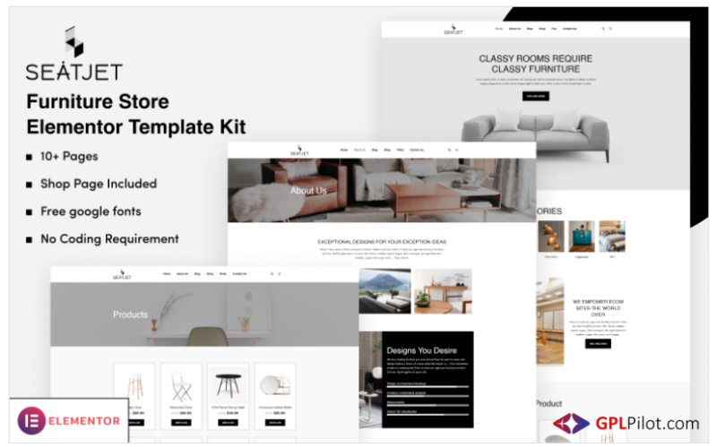 SeatJet - Furniture Store Elementor Template Kit