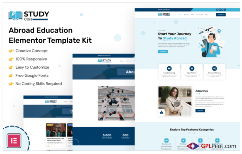 Studycare - Abroad Education Elementor Template Kit