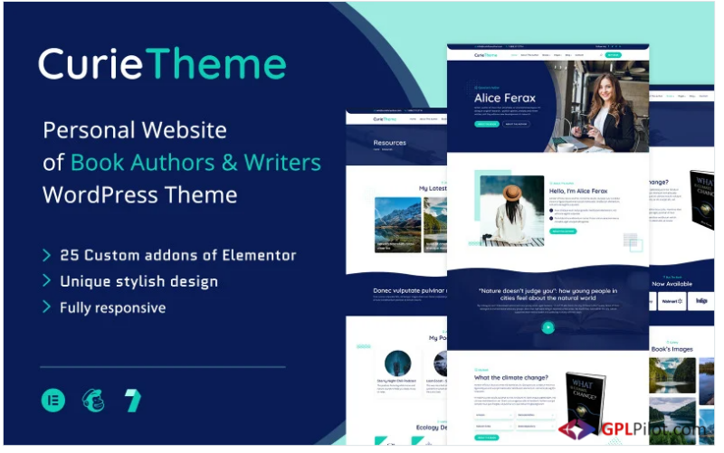 Curie – WordPress Theme For Authors And Writers