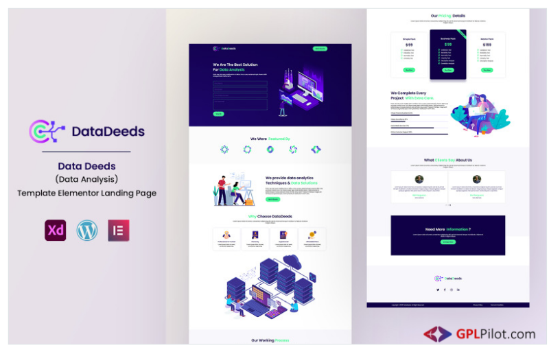 Data Deeds - Data Analysis Elementor Landing Page