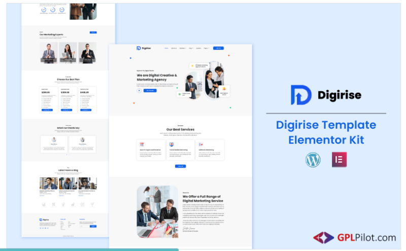 Digirise - Marketing Agency Ready to Use Elementor Template Kit