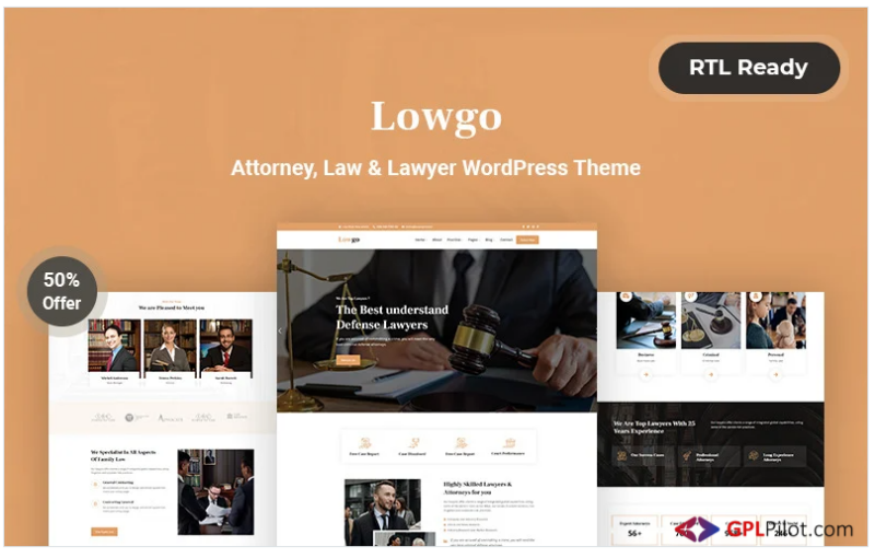 Lowgo Attorney, Law & Lawyer WordPress Theme