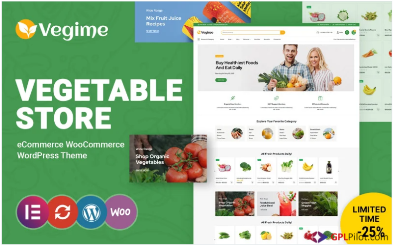 Vegime Vegetable and Grocery WooCommerce Theme