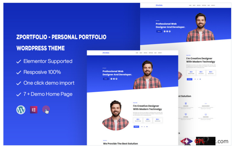 ZPortfolio - Personal Portfolio One page WordPress Theme