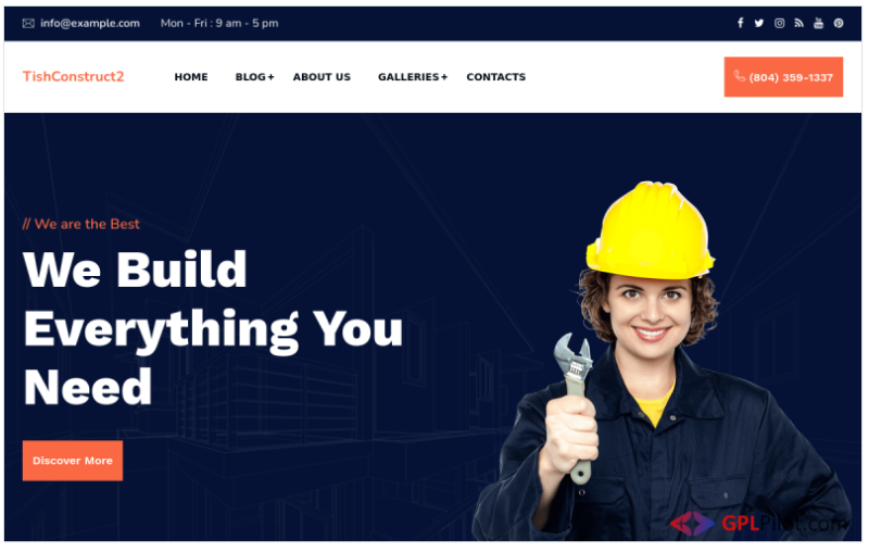 TishConstruct2 - Construction and Architecture WordPress Theme