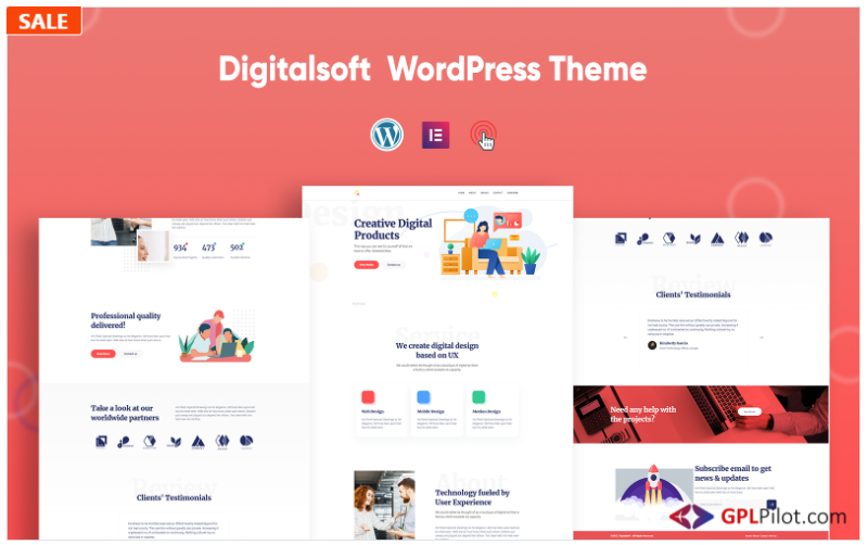 Digitalsoft - SaaS and Software Elementor WordPress Theme