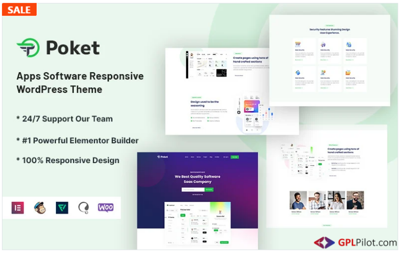 Poket – Apps Software Responsive WordPress Theme