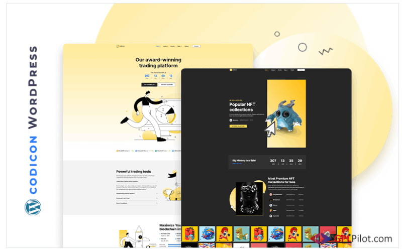 Codicon – Crypto Exchange and Fintech Companies WordPress Theme