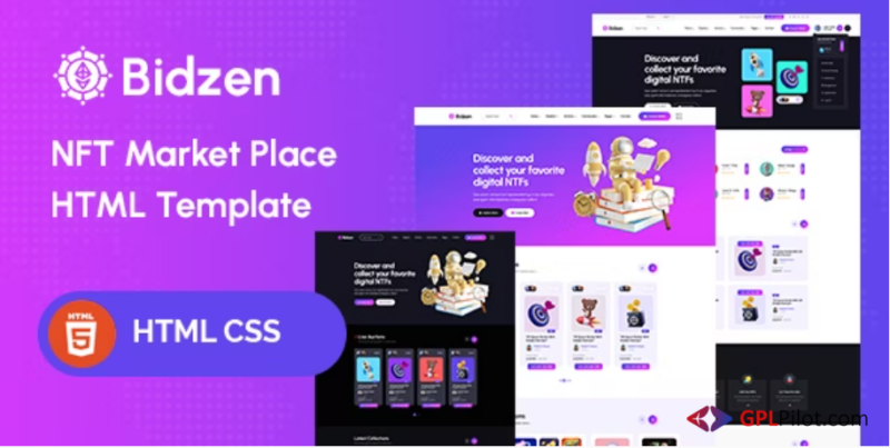 Bidzen - NFT Marketplace HTML Template