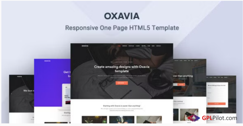 Bootstrap One Page Landing Template - Oxavia