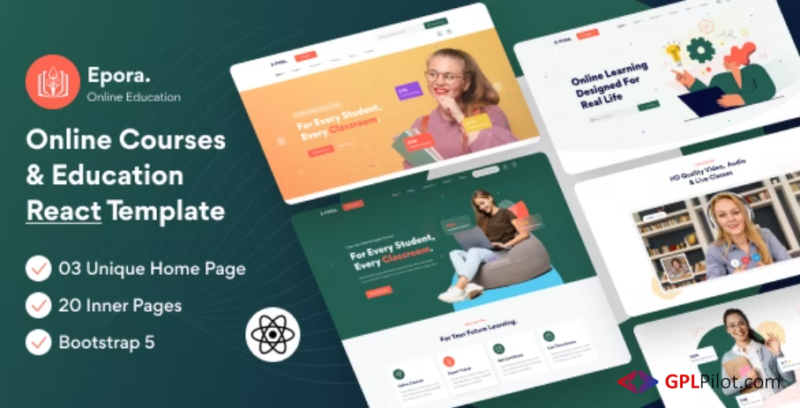 Epora – Online Course and Education React, Nextjs