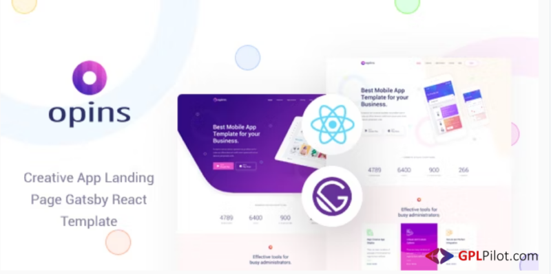 Opins - Gatsby React App Landing Page Template