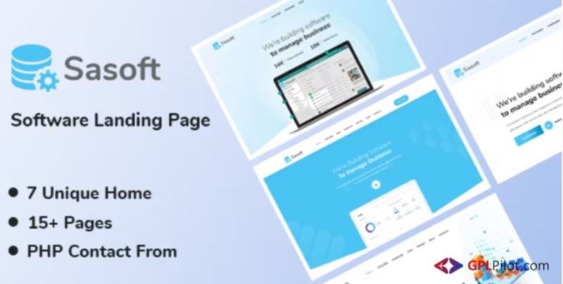 Sasoft - Software Landing Page