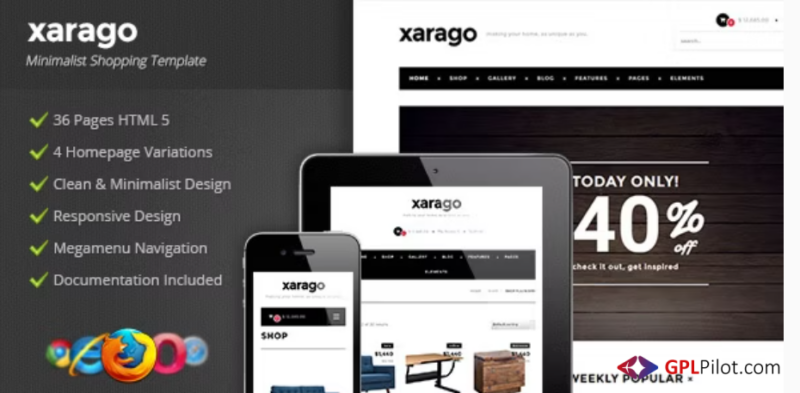 Xarago - Minimalist Shopping HTML Template