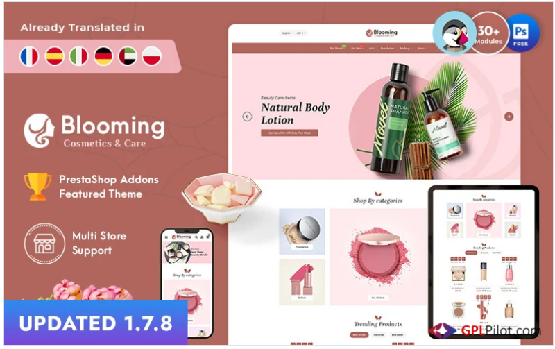 Blooming - PrestaShop Theme for Online Cosmetic Store