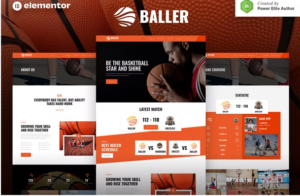 Baller – Basketball Team & Sports Club Elementor Template Kit