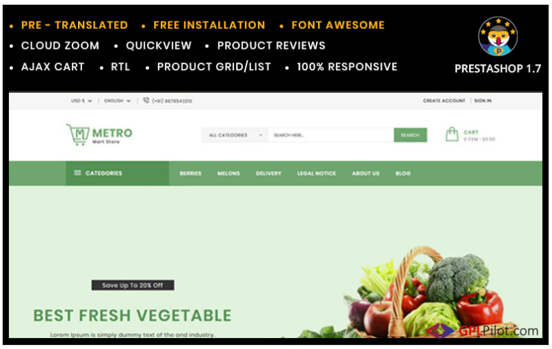 Metromart Grosseries Store PrestaShop Theme