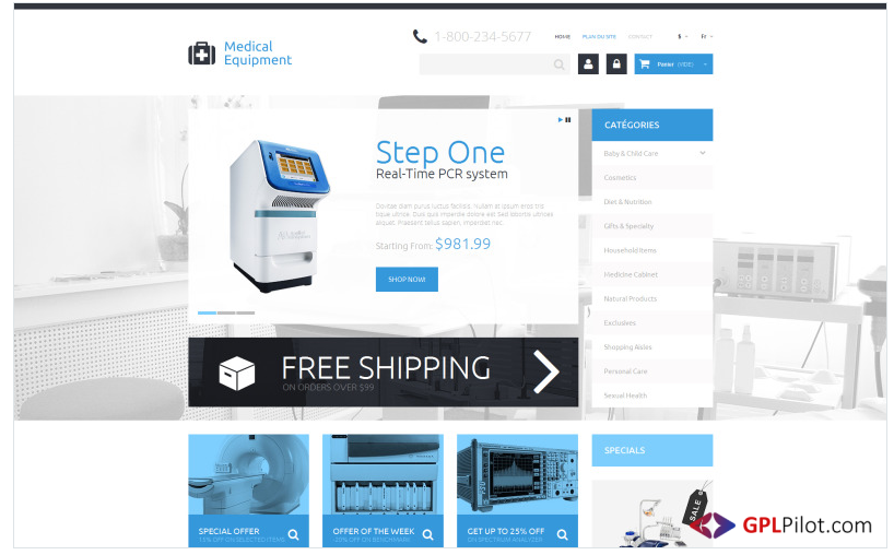 Medical Appliances PrestaShop Theme 1 Medical Appliances PrestaShop Theme