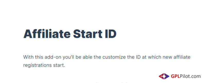 SliceWP – Affiliate Start ID Add-On 1.0.1