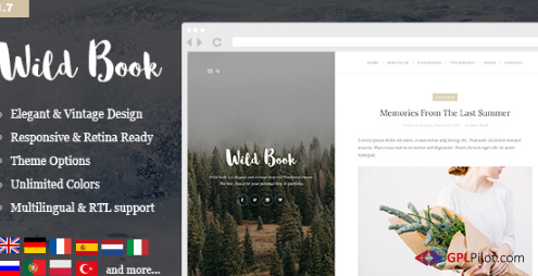 Wild Book - Vintage Blog & Portfolio Theme 1.9.6 1 Wild Book - Vintage Blog & Portfolio Theme 1.9.6