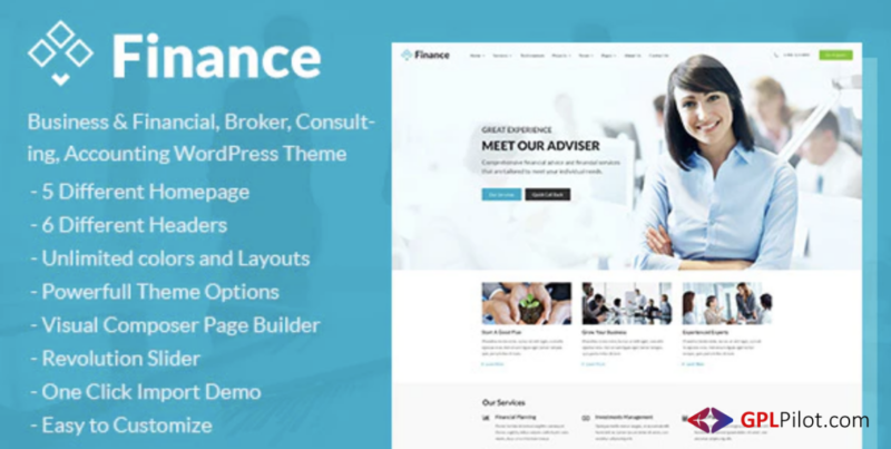 Finance - Business & Financial, Broker, Consulting, Accounting WordPress Theme 1.4.3