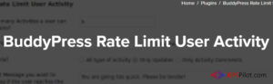 BuddyPress Rate Limit User Activity 1.0.5