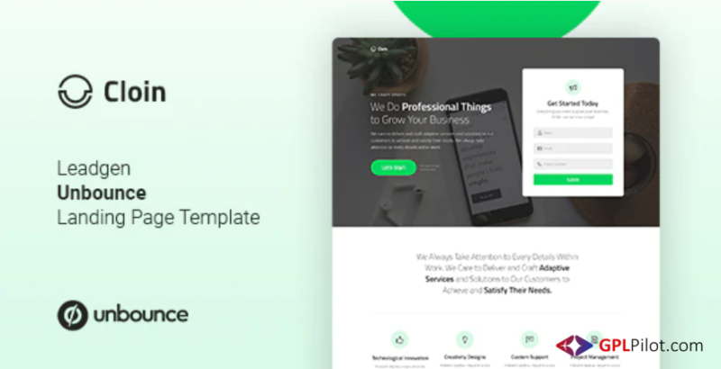 Cloin - Business Unbounce Landing Page Template