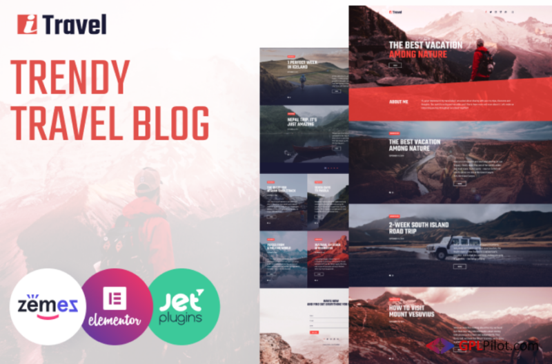 ITravel - Trendy Travel Blog Website Template for Elementor builder WordPress Theme