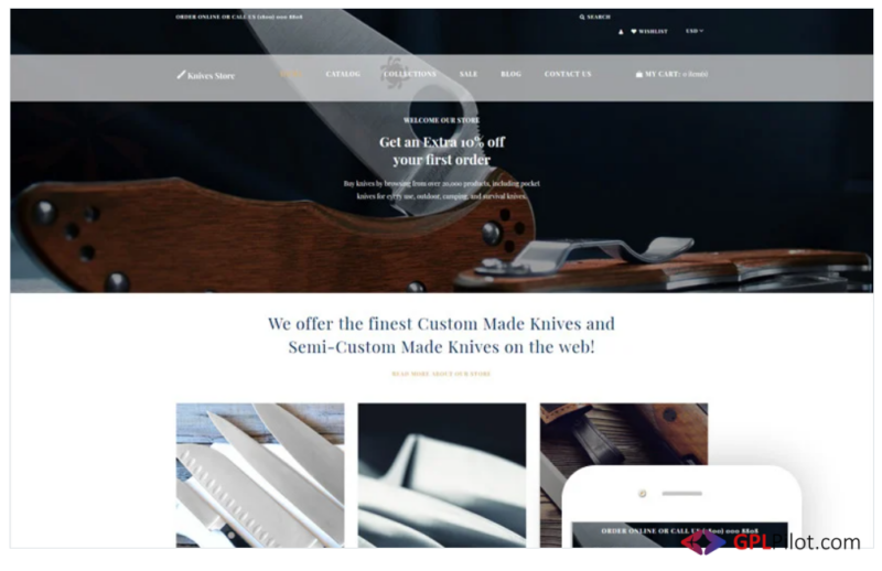 Knives store - Weapons Store Clean Shopify Theme