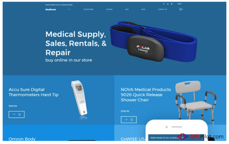 Medicom - Medical Equipment Multipage Clean Shopify Theme