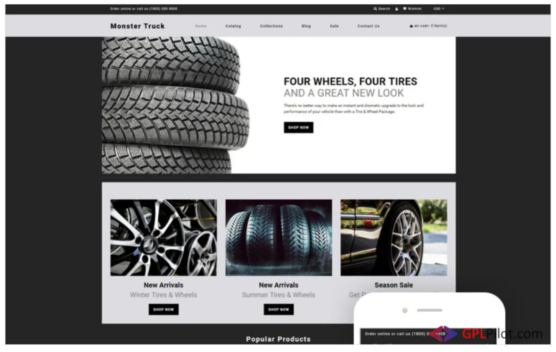 Monster Truck - Auto Parts Clean Shopify Theme